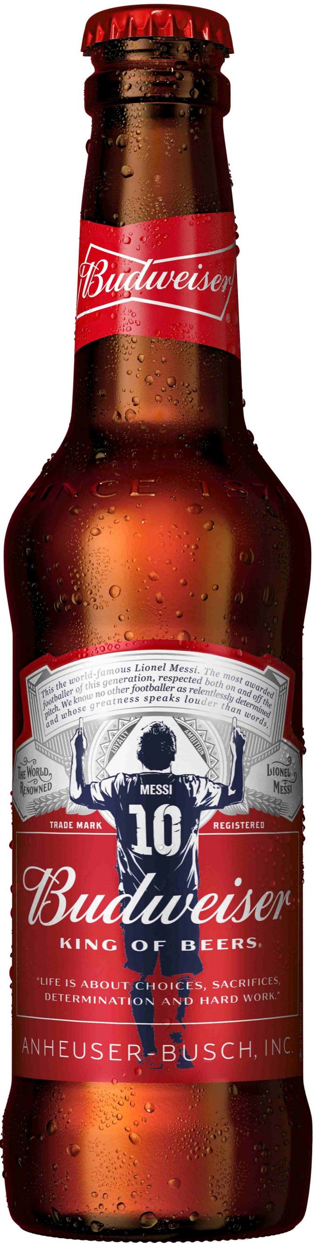 בקבוק בירה Budweiser לכבוד מסי. צילום: באדיבות "הכרם"