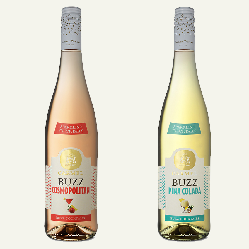 קוקטיילים מבוקבקים - קוסמופוליטן ופינה קולדה של כרמל BUZZ. צילום: איל קרן