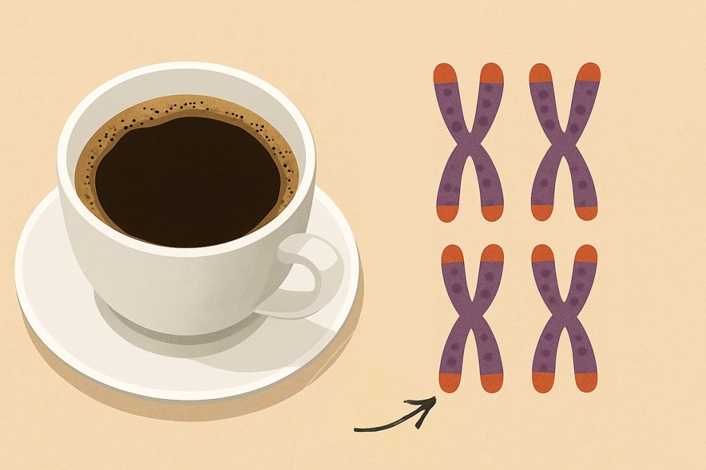 שתייה מתונה של קפה נקשרה לטלומרים ארוכים יותר. אילוסטרציה