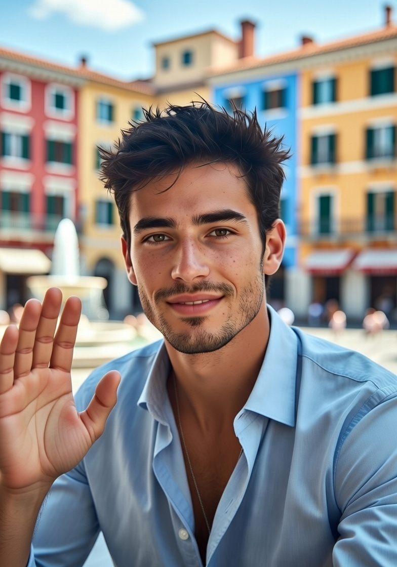 כיכר קטנה עם מזרקה בשכונת טרסטוורה, ריח של קפה איטלקי אמיתי ולחם טרי. אילוסטרציה