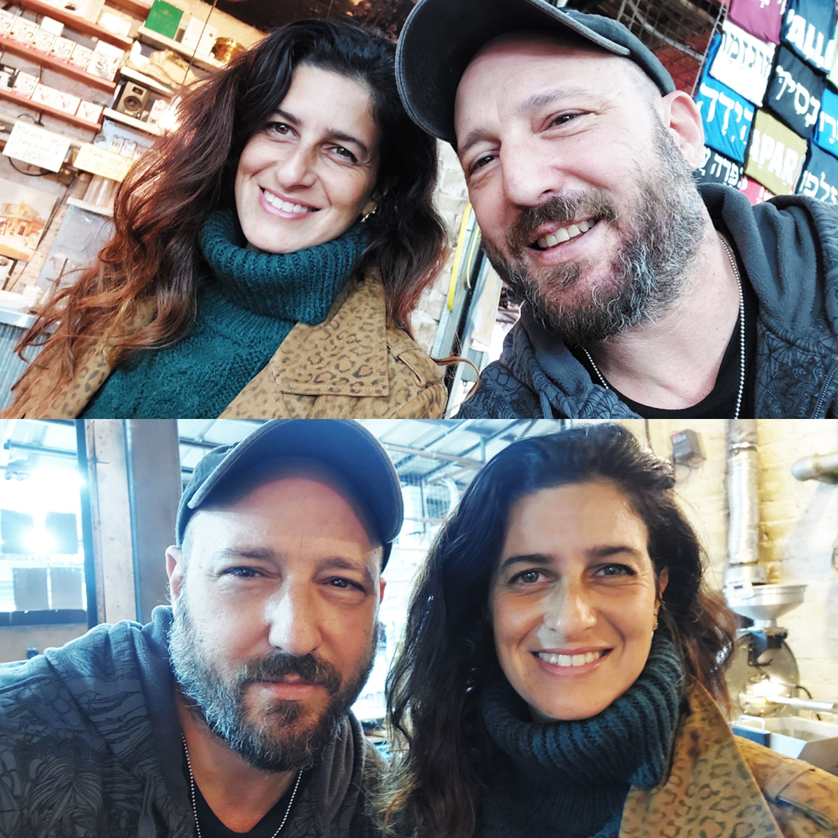 איתי שקד ודיקלה דנינו בקפה בשוק. צילום: איתי שקד