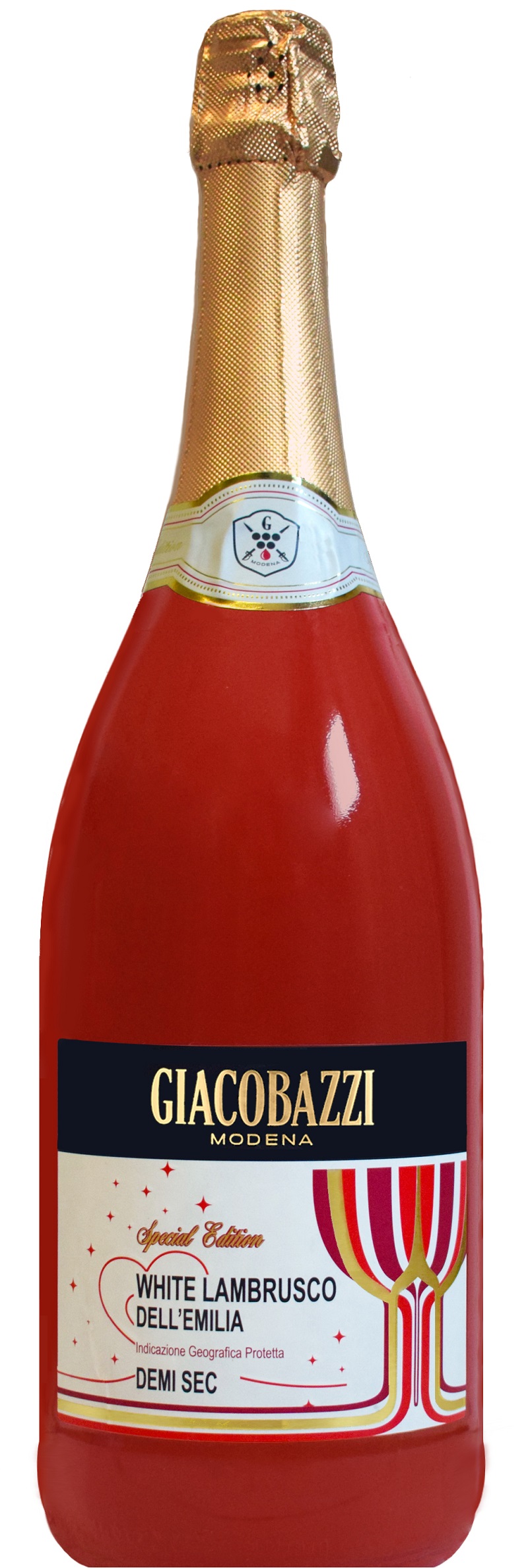 למברוסקו מבעבע במהדורה מיוחדת ליטר וחצי של Giacobazzi. צילום: איל קרן