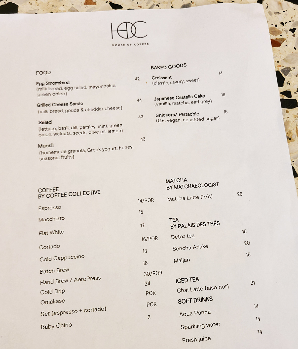 תפריט HOC טרומפלדור. צילום: מגזין שותים