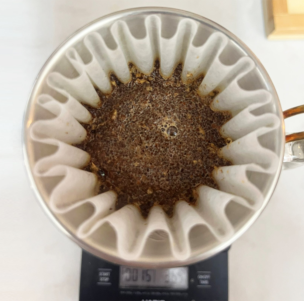 קפה טחון בתוך פילטר של Kalita. צילום: אנירן ארליך
