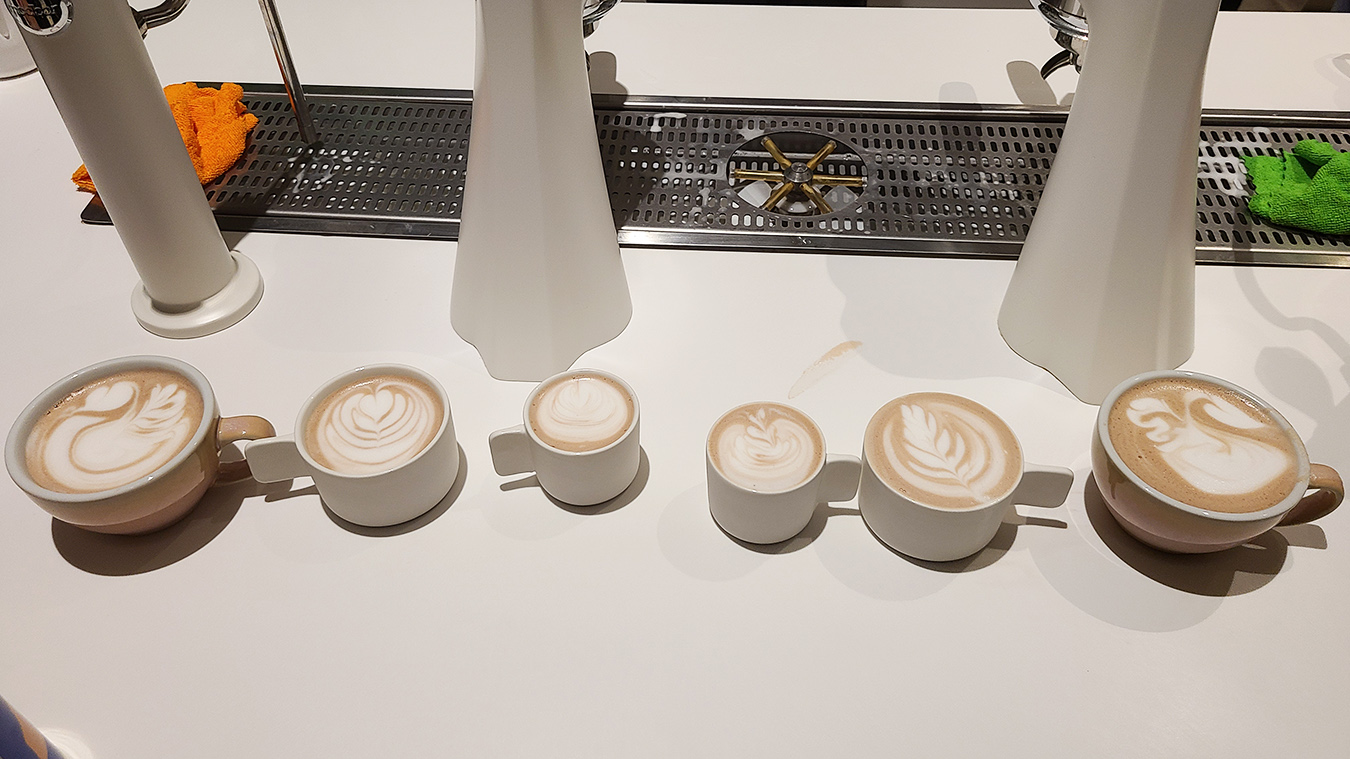 שלב הגמר בתחרות הלאטה ארט של הוק בתל אביב. צילום: מגזין שותים