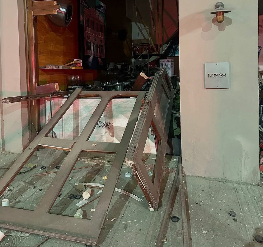 בית הקפה NORISH באלנבי נהרס מפגיעת טיל מאיראן. צילום: מהאינסטגרם @norish.cafe