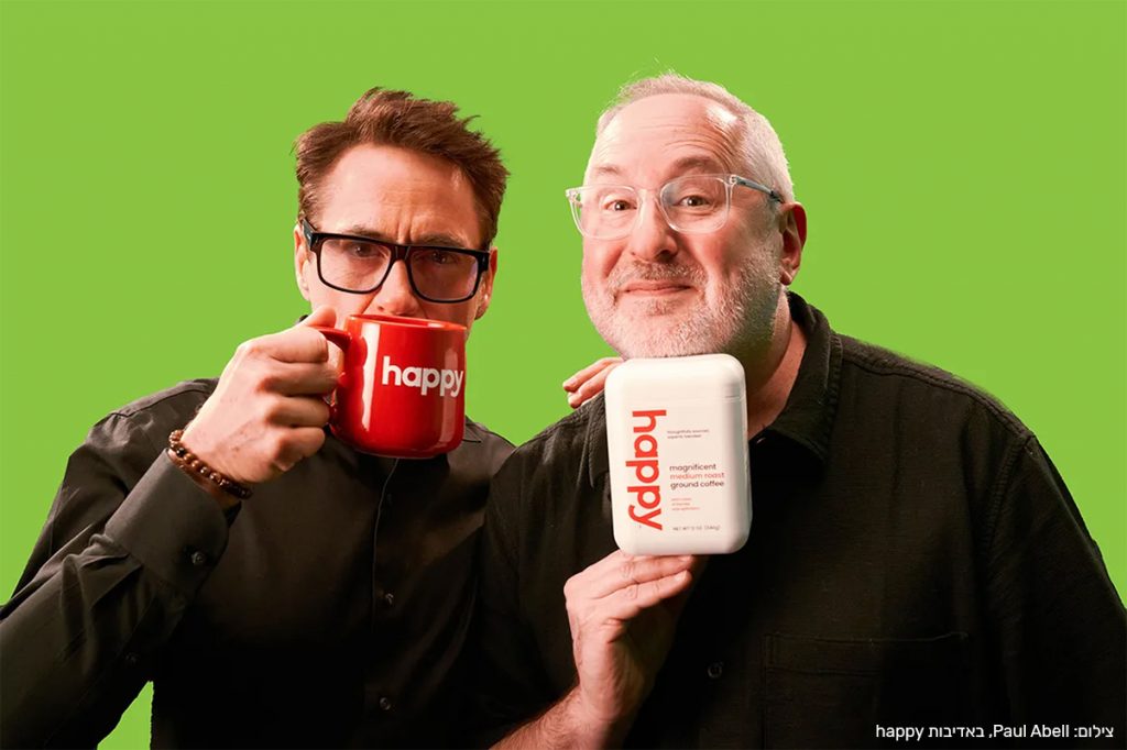 קפה של happy products - מותג חדש של רוברט דאוני ג'וניור. צילום: Paul Abell