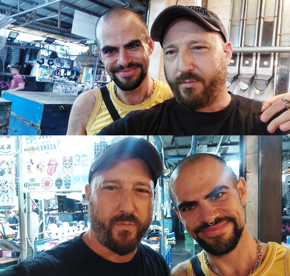 איתם זך ואיתי שקד בקפה בשוק. צילום: איתי שקד