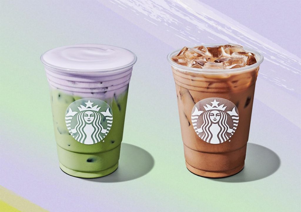 משקאות לאטה ומאצ'ה של סטארבקס עם לבנדר. צילום: באדיבות Starbucks