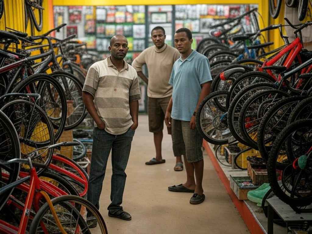 חנות אופניים של אריתראים בנווה שאנן בתל אביב. אילוסטרציה