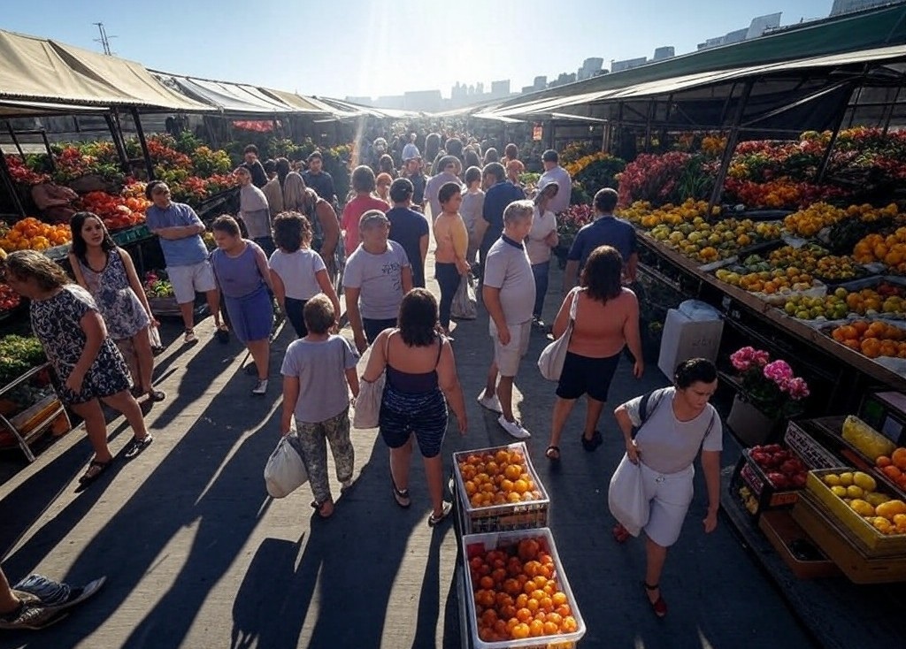 שוק הכרמל בשעת צהריים נצחית של הנפש. אילוסטרציה