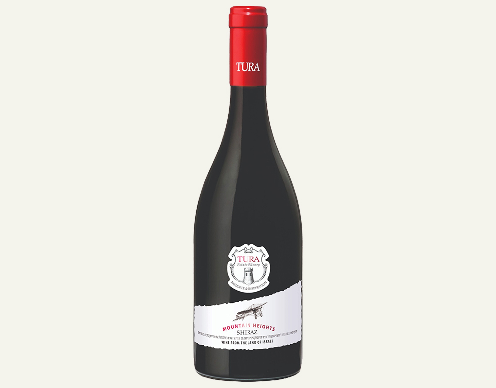 בקבוק יין אדום שיראז. צילום: יקב טורא